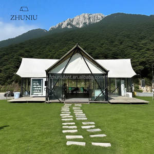 Tente de camping familiale de haute qualité pour l'extérieur, deux chambres, tente d'hôtel, tente <span class=keywords><strong>nomade</strong></span>, camping, tente de villa en verre durable de luxe - Product Image 5