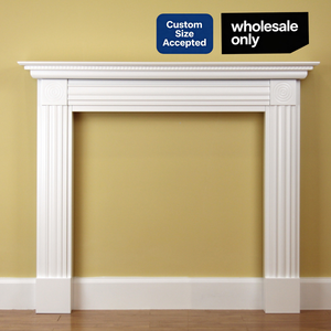 Contour de cheminée en MDF peint en blanc, vente en gros |   Cheminée murale moderne au gaz/électrique pour salon, MOQ 50 EU Timberlume - Product Image 1
