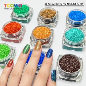 TCOWO Polvo de Uñas Brillante Metálico Ultrafino de 0.2mm, No Tóxico, para Decoración de Uñas, Navidad y Fiestas - Product Image 1