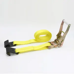 China Cheap 2" LC 2500kg American US Standard Flat Hook Ratchet Strap With Ratchet