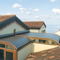 Auvent commercial motorisé rétractable moderne en aluminium de 55 mm avec installation par vis