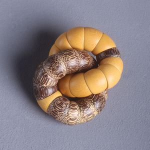 Golden Bamboo Bracelet <b>Large</b> Intestine Shape Hand Held Buddhist Prayer <b>Beads</b> Unisex Cultural Collectible Jewelry - Product Image 3