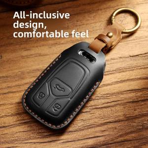 เหมาะสำหรับเคสกุญแจออดี้ A3 แบบเต็มตัว A4L รุ่นใหม่ A6L เคสกุญแจรถหนังวัวแท้ทำมือ - Product Image 2
