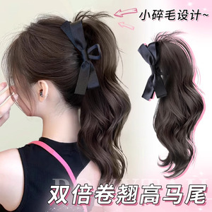 Clip para cola de caballo alta M004, extensión de cabello rizado y esponjoso para mujer, aditivo de volumen, postizo sintético. - Product Image 2