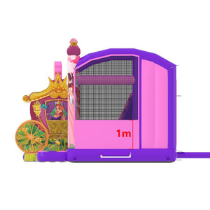 Castello Gonfiabile Rosa a Forma di Carrozza per Principesse, Combo Gonfiabile di Grado Commerciale per Bambine - Product Image 3