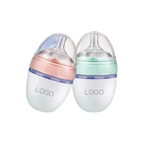 Wholesale High Quality BPA Free Easy To Clean Wide Neck Anti Colic Silicone Baby Feeding Bottler