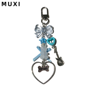 Dễ Thương Sáng Tạo Cô Gái Cá Tính Kim Loại Keychain Ngọt Ngào Bow Gấu Guitar Mặt Dây Chuyền Phụ Kiện - Product Image 3