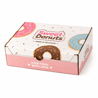 XJY Boîte d'emballage d'expédition en carton personnalisée Conception de beignets pour les aliments avec logo Manipulation de l'impression par stratification mate