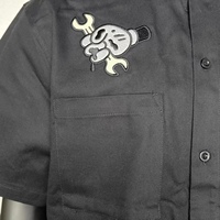 Noir goutte épaule col rabattu Polo sérigraphie broderie multi-poches Polo Cargo bouton hommes Polo
