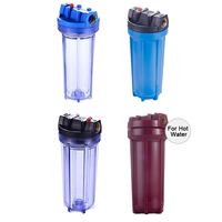 Boîtier de filtre à eau en PP bleu de 10 pouces avec charbon actif, débit de 50 GPD, alimentation manuelle pour la filtration de l'eau domestique