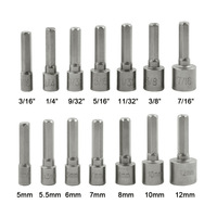 Jeu de 14 embouts de tournevis à douilles avec tailles SAE et métriques, kit de 9 embouts hexagonaux métriques, embouts hexagonaux de 1/4 pouce pour outils électriques