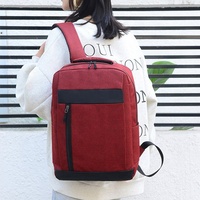 Sac à dos d'affaires décontracté personnalisé en polyester avec fermeture éclair, idéal pour les voyages de week-end, avec compartiment pour ordinateur portable et port de chargement USB