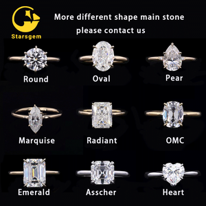 Starsgem fine jewelry 14k solid gold cushion cut moissanite center stone solitarie ring per fidanzamento - Product Image 5