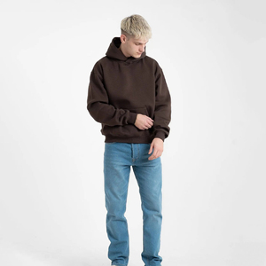 Sweat à capuche surdimensionné personnalisé en molleton 100 % coton épais, anti-boulochage, avec poche, grande taille, écologique, pour homme, collection hiver 2026 - Product Image 6