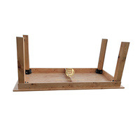 Table et chaises en pin de style rustique pour mariage, vente en gros d'usine, bois massif, style rustique