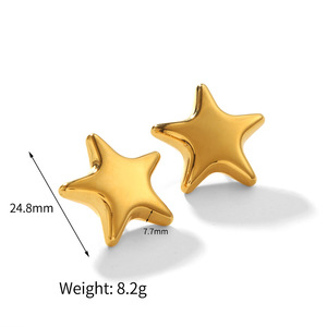 Star <b>Earring</b> And Necklace <b>Set</b> Gold <b>Silver</b> Stainless Steel <b>Stud</b> Jewelry For Women Gift Fashion Jewelry <b>Sets</b> - Product Image 3