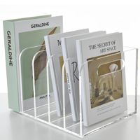 Organizador de Archivos Multifuncional de Acrílico Moderno Personalizado, Portadocumentos de Alta Transparencia, Estante de Almacenamiento de Escritorio para el Hogar, Hotel, Bar