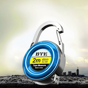 Ruban à mesurer BTE Mini 2m <span class=keywords><strong>en</strong></span> acier au carbone à retour automatique avec logo porte-clés, étui haute visibilité - Portable, vente <span class=keywords><strong>en</strong></span> gros - Product Image 3