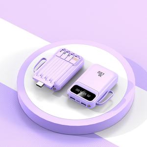 Banco de Energía Personalizado con Logotipo, 10000mAh, Cables Integrados, Doble USB, Carga Rápida de 10W, Cargador Portátil para Viajes - Product Image 1