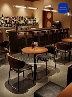 Ensemble de salle à manger vintage en bois massif de style américain, structure métallique, personnalisable, 4 places, usage commercial, mobilier de restaurant