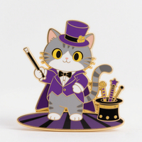 Broches personnalisées en alliage de zinc émaillé dur avec placage arc-en-ciel, thème Anime Star Knight, logo personnalisé, emballage individuel, souvenir