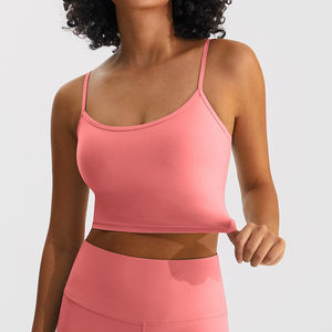 여성용 오픈 백 수분 위킹 스포츠 브라 맞춤형 운동 피트니스 체육관 탱크 탑 브래지어 내장 - Product Image 6
