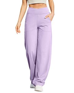 Feste Yogahose mit weitem Bein und hoher Taille für Frauen mit Taschen Spandex/Nylon <span class=keywords><strong>Plus</strong></span> <span class=keywords><strong>Size</strong></span> (Petite/Regular/Tall) Vier-Wege-Stretch - Product Image 2