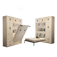 Anpassung Moderne multifunktion ale platzsparende Klapp betten Murphy Wandbett Flip-Up Kleider schrank Bücherregal für Arbeits zimmer