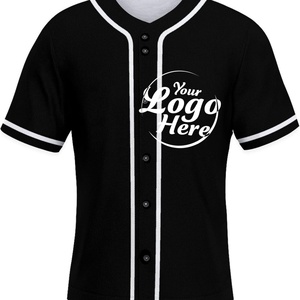 Camiseta de Béisbol para Hombre, Lisa, Casual, con Botones, Manga Corta, Uniforme Deportivo, Talla S, Color Negro - Product Image 1
