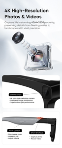 Lunettes Intelligentes MINGTAIHE AI avec Caméra 4K, Photo, Vidéo, Traduction en Temps Réel, Commande Vocale, Fonctionnement Mains Libres, Lecteur de Musique, Image IA - Product Image 3