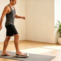 LEECORK Tabla de Equilibrio de Madera para Tobillos, Fortalecedor de Pies para Ejercicios de Estabilidad de Tobillos Esguincados, Fisioterapia - Portátil
