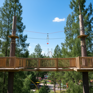 Kit de tyrolienne D0100HADKGY, 65 pieds, nylon, capacité de 500 lb, équipement d'aventure en plein air pour enfants et adultes, installation rapide - Product Image 2