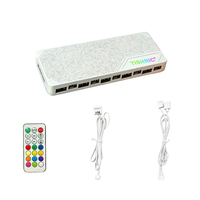 Adaptateur de concentrateur de ventilateurs ARGB PWM avec contrôleur ARGB, 10 ports 5V 4 broches, concentrateur de ventilateurs de refroidissement PC, alimentation SATA, concentrateur magnétique PWM