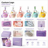 Porte-clés Pompon Moelleux en Fausse Fourrure, Breloque Mignonne pour Clés de Voiture ou Sac, Couleur Personnalisée OEM
