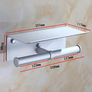 Porte-rouleau de papier toilette double en fer moderne, support de mouchoirs pour téléphone portable extensible - Product Image 5