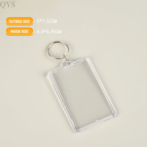 QYS Personalised photo keychain Acrylic double sided key fob Picture insert key holder Split <b>ring</b> keychain - Product Image 1