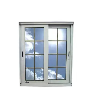 Precio de fábrica Vantanas PVC upvc Ventana Parrillas Diseño Ventanas correderas Ghana arriba abajo ventanas correderas