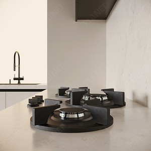 Mueble de Cocina Blanco Brillante, Gabinete de Cocina de MDF y Madera Contrachapada Lacada, Juego de Armarios de Cocina para Apartamento, Pintura de Dos Tonos - Product Image 4