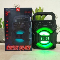 KTS-1057 pour haut-parleur de subwoofer portable d'extérieur avec lecteur de carte 3 pouces et lumières, en plastique, pour ordinateur