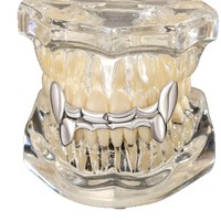 Grillz unisexe en cuivre doré style dent de vampire, modèle Xuanlian 4534, tendance Europe-Amérique, hip-hop, Halloween, style géométrique, à succès