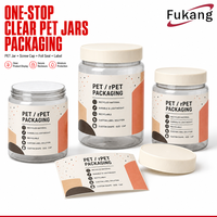 Bocaux en plastique transparent RPET personnalisés pour produits, emballages sur mesure, forme et taille personnalisées, étiquette, recyclables, service d'approvisionnement direct usine, emballage en vrac, bocaux PET avec couvercles