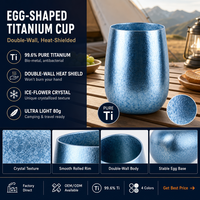 Tasse à double paroi en titane pur, 280ml, 300ml, bouteille d'eau en titane anti-brûlure, légère, pour le camping, la randonnée, les voyages, la maison