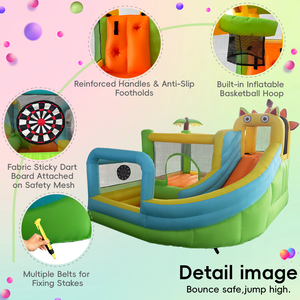 Château gonflable personnalisé en forme de dinosaure monstre avec toboggan et fosse à balles pour enfants, pour jardin résidentiel, livré uniquement avec un souffleur d'air - Product Image 3