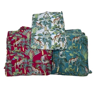 Tissu en coton sergé 100% lavé, imprimé à la main, géométrique abstrait, tissé à la main, poids moyen, pour rideaux, oreillers, sacs - Product Image 1