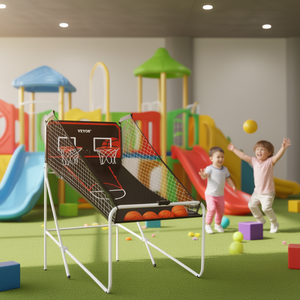 Jeu d'arcade de basket-ball d'intérieur Vevor Dual Shot pliable 82 x 44 x 81 pouces en aluminium pour aire de jeux pour enfants - Product Image 2