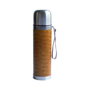 Gobelet isotherme en bambou tissé 400 ml, portable, pour les voyages - Product Image 5