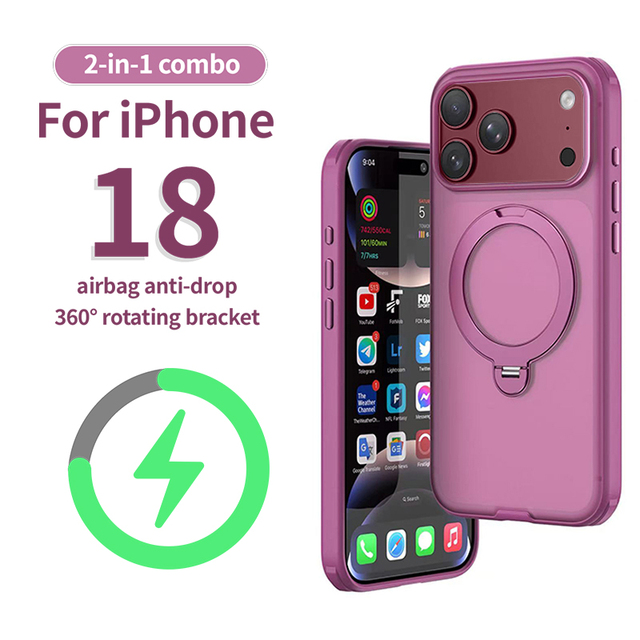 Hot Trending New Colors Magnetic Case for iPhone 18 17 16 Pro Max with 360 Rotating Kickstand Shockproof Strong Magnetic Cover