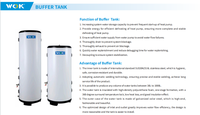 Cylindres d'eau électriques en acier galvanisé haute efficacité 200L 300L, réservoir tampon pour chauffage et refroidissement par pompe à chaleur, pour usage extérieur en hôtellerie