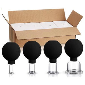 Ensemble de ventouses de <span class=keywords><strong>thérapie</strong></span> 2 en 1 avec logo personnalisé, avec boîte, anti-cellulite, ventouses de <span class=keywords><strong>thérapie</strong></span> faciale, masseur, lifting du visage, ventouses en silicone - Product Image 2