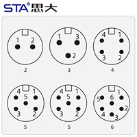Conector Circular Impermeable IP67, Macho/Hembra, Enlazable/Overmoldado, para Aviación, 2, 3, 4, 5, 6, 8 Pines